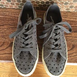 Gray espadrilles sneakers size 10. Star cutouts